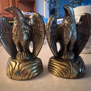 Elegant Brass Eagle Bookends